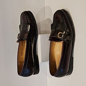 Cole Haan City Penny Loafer Kiltie Oxford Cordovan Leather Pinch Buckle Size 9